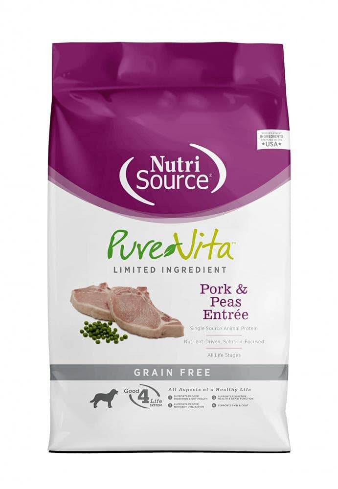 PureVita Grain-Free Pork and Peas Dry Dog Food 25 Lbs 