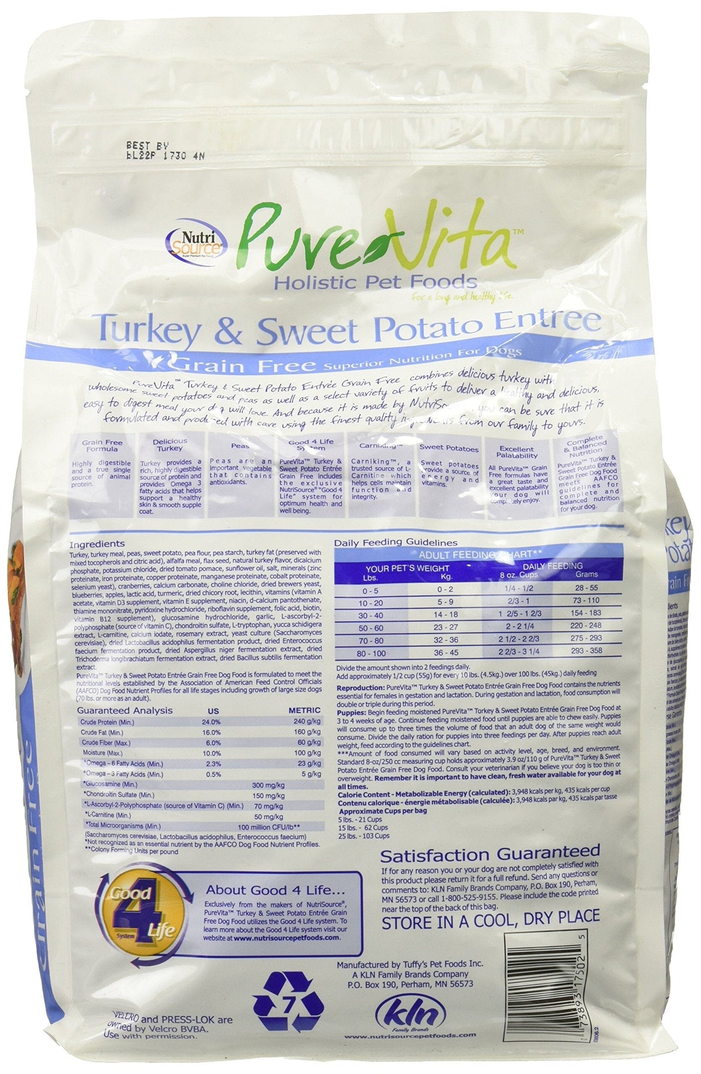 Pure vita dog food turkey and sweet sales potato