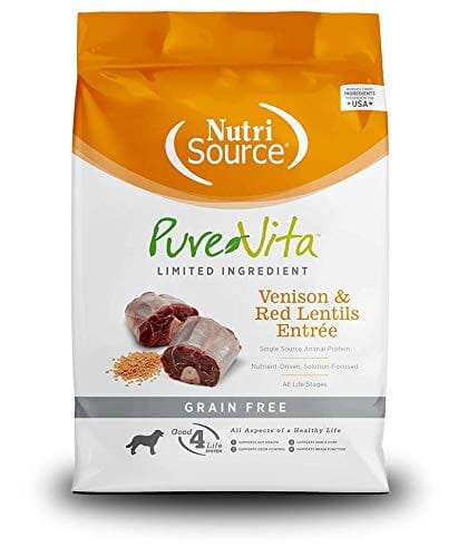 PureVita Grain-Free Venison and Lentils Dry Dog Food 25 Lbs 