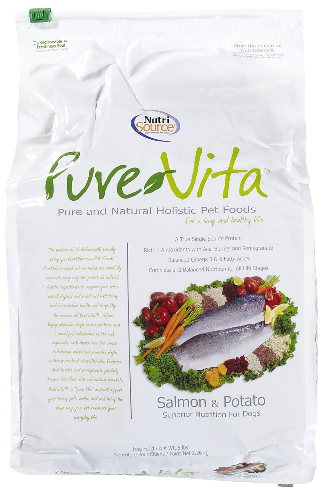 PureVita Salmon and Potato Recips Dry Dog Food 5 Lbs 