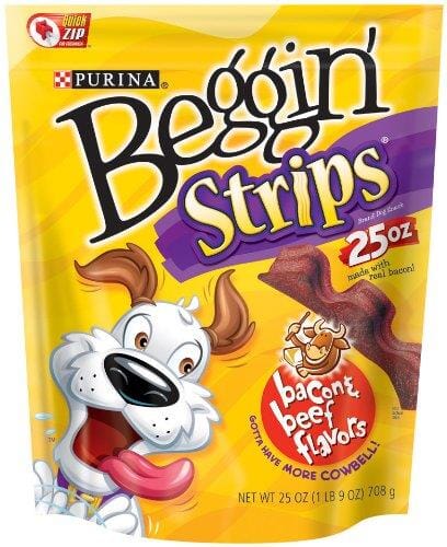 Purina Beggin' Strips Bacon and Beef Chewy Jerky Dog Treats - 25 Oz - 4 Pack  