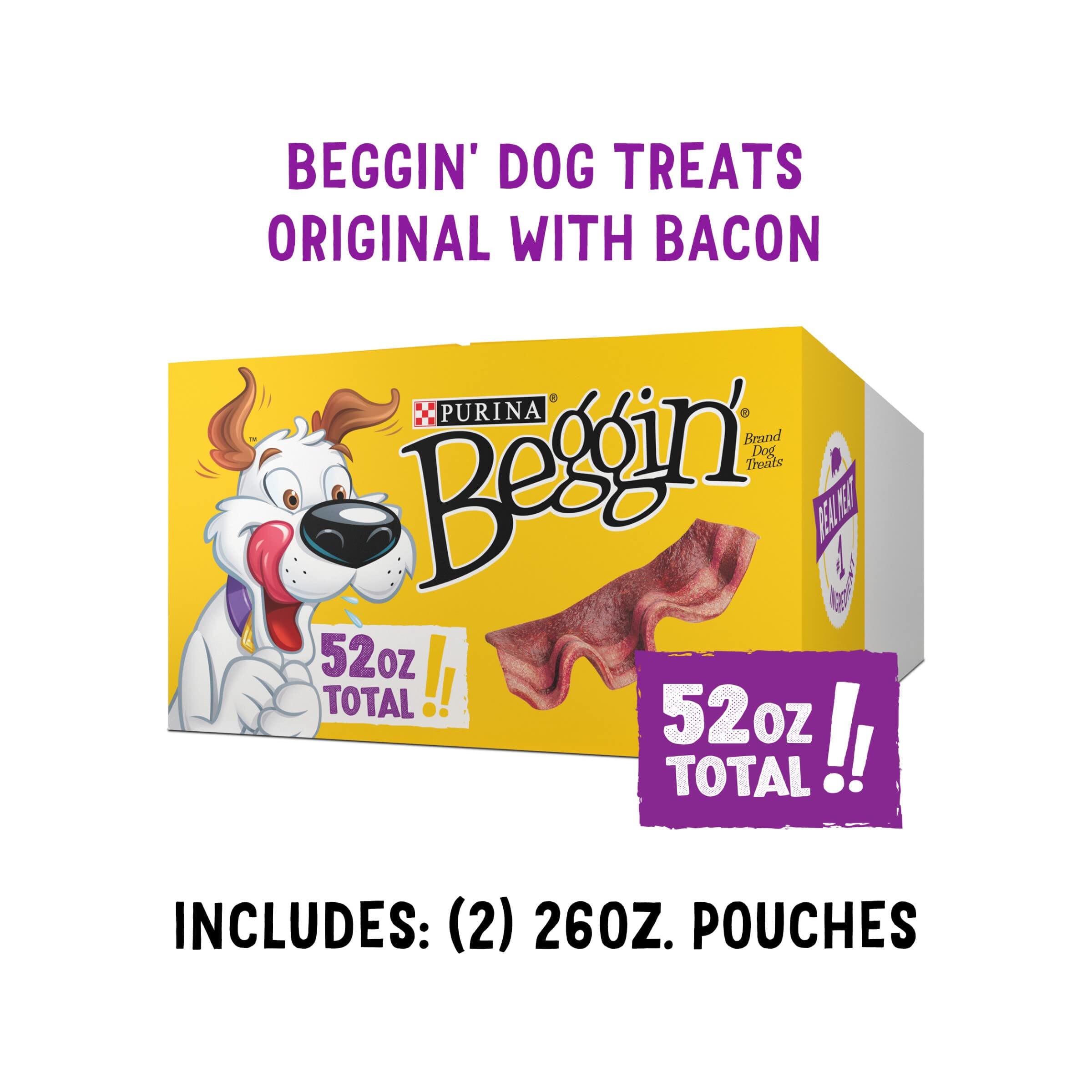 Purina Beggin' Strips Bacon and Cheese Chewy Jerky Dog Treats - 48 Oz - 2 Pack  