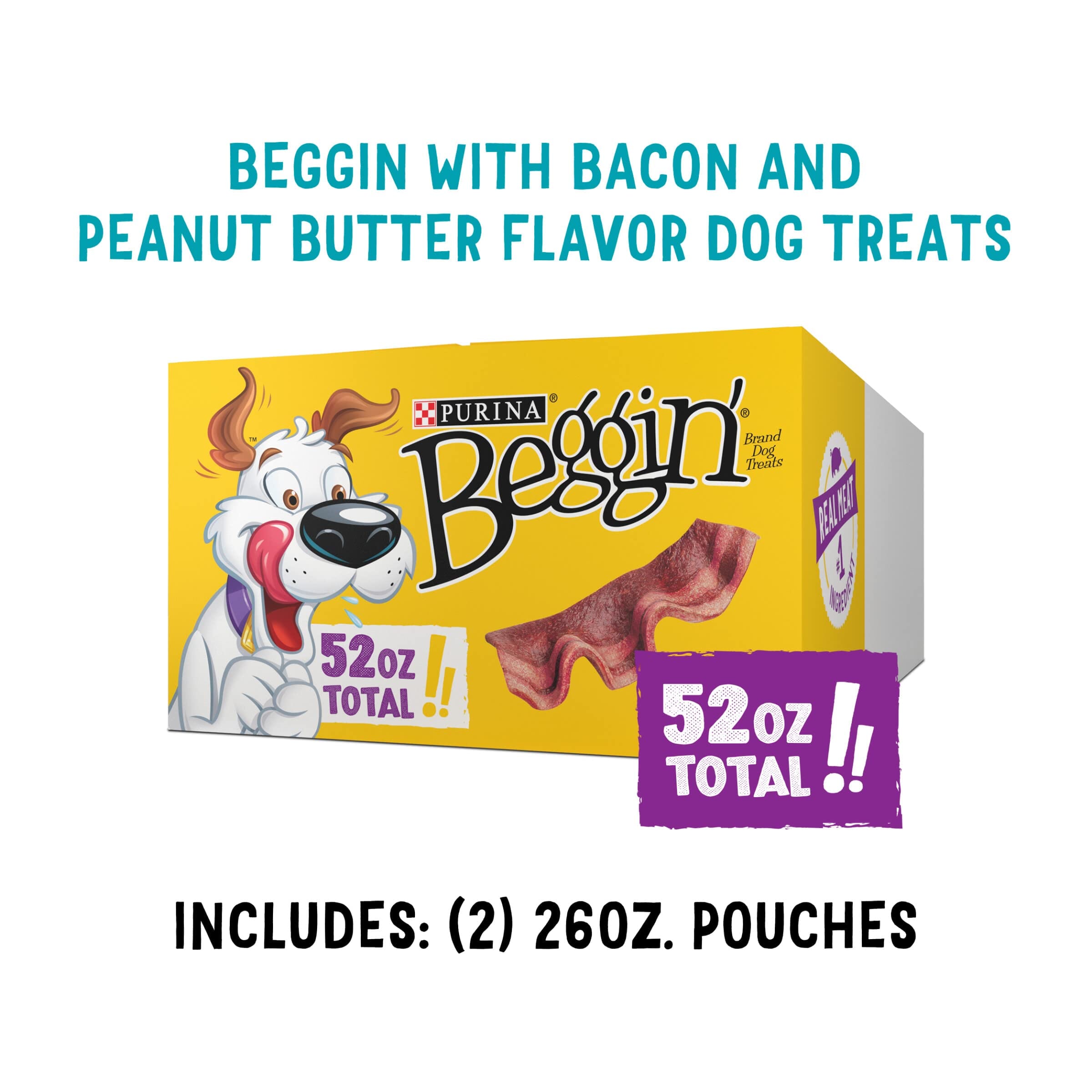 Purina Beggin' Strips Peanut Butter and Bacon Chewy Jerky Dog Treats - 40 Oz - 3 Pack  