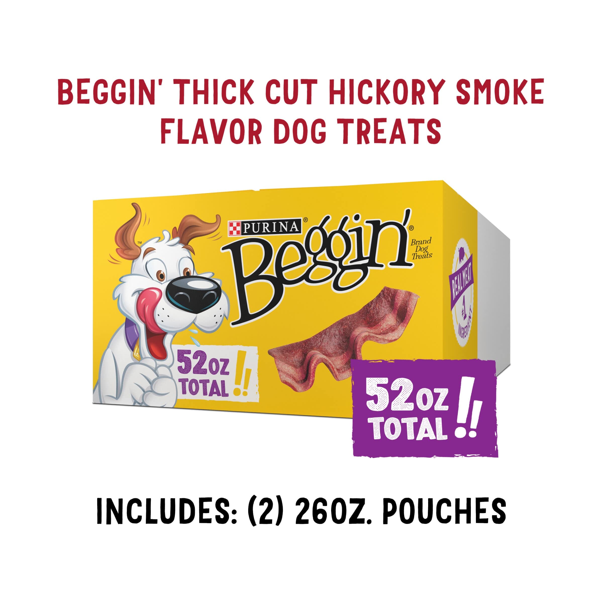 Purina Beggin' Strips Thick Cut Hickory Smoke Flavor Chewy Jerky Dog Treats - 25 Oz - 4 Pack  