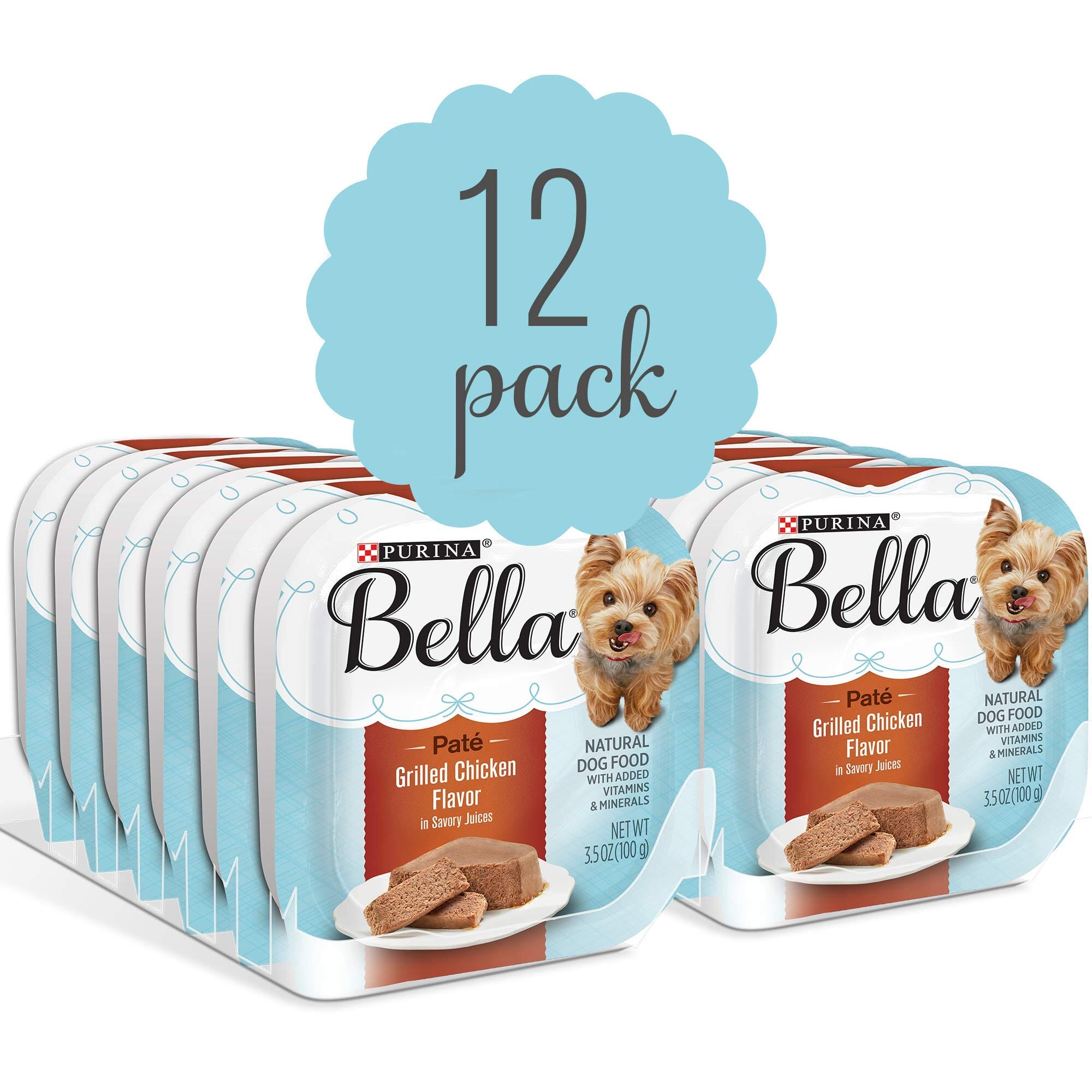 Purina Bella Chicken Morsals in Sauce Small-Breed Wet Dog Food Trays - 3.5 Oz - Case of 12  