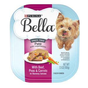 Purina Bella Grain-Free Beef and Peas High-Protein Small-Breed Wet Dog Food Trays - 3.5 Oz - Case of 12