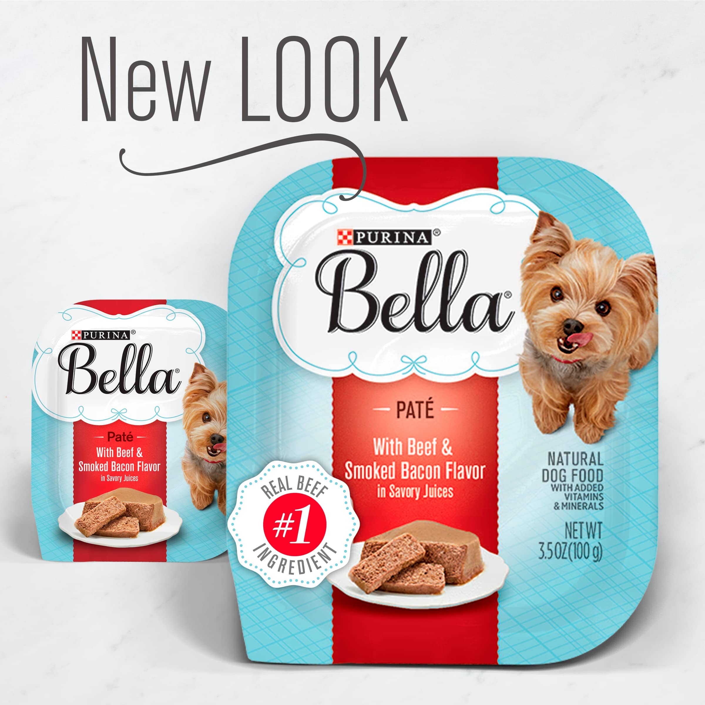 Purina Bella Grain-Free Beef and Peas High-Protein Small-Breed Wet Dog Food Trays - 3.5 Oz - Case of 12  