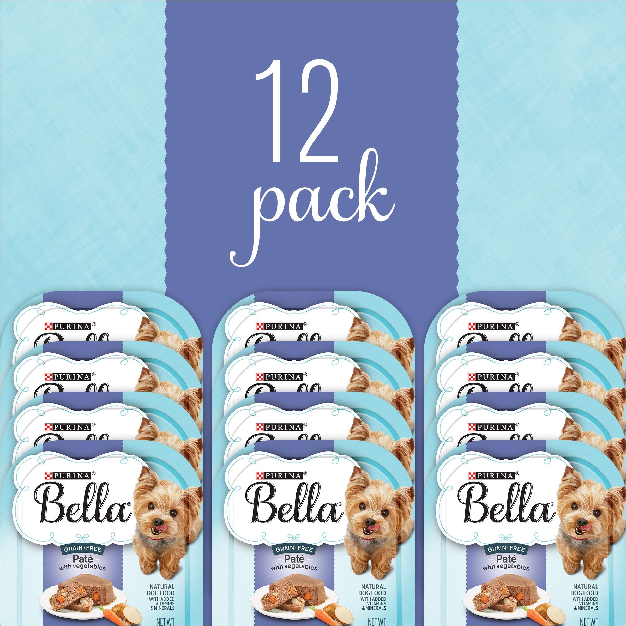 Purina Bella Grain-Free Chicken Carrots and Potatoes Pate Wet Dog Food Trays - 3.5 Oz - Case of 12  