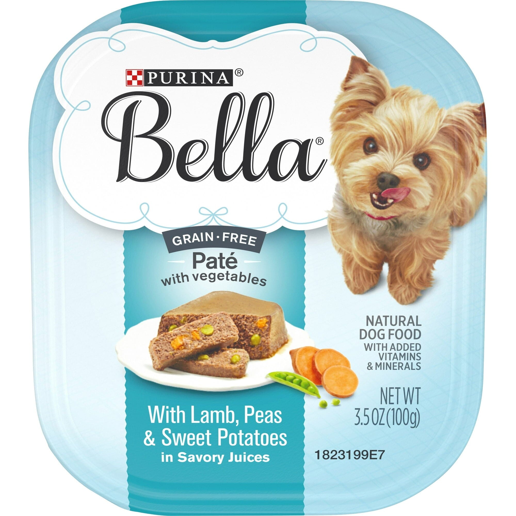 Purina Bella Grain-Free Lamb Peas and Sweet Potato Pate Wet Dog Food Trays - 3.5 Oz - Case of 12