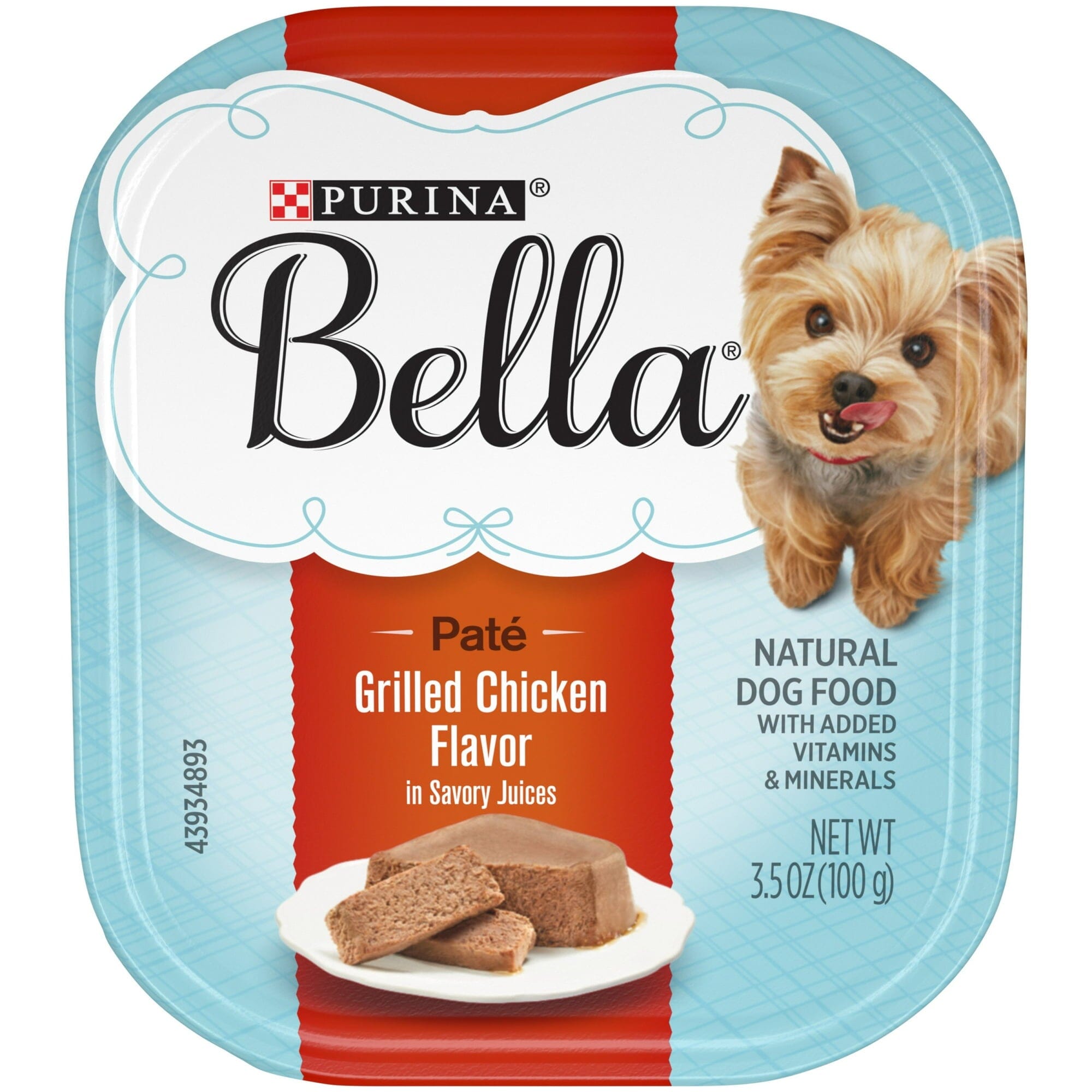 Purina Bella Grilled Chicken in Savory Juices Pate Small-Breed Wet Dog Food Trays - 3.5 Oz - Case of 12