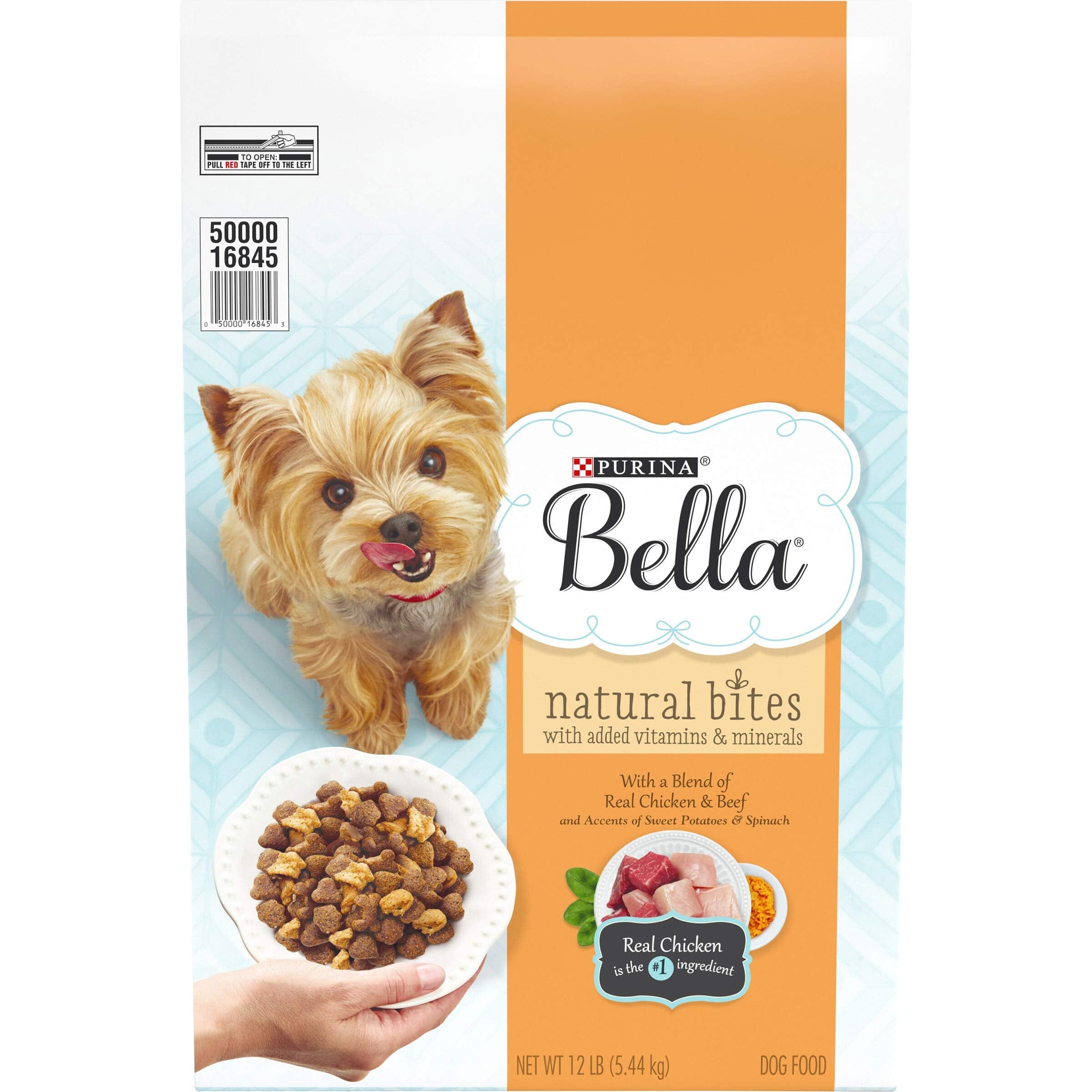 Purina Bella Natural Bites Chicken and Beef Adult Small-Breed Dry Dog Food - 12 Lbs  