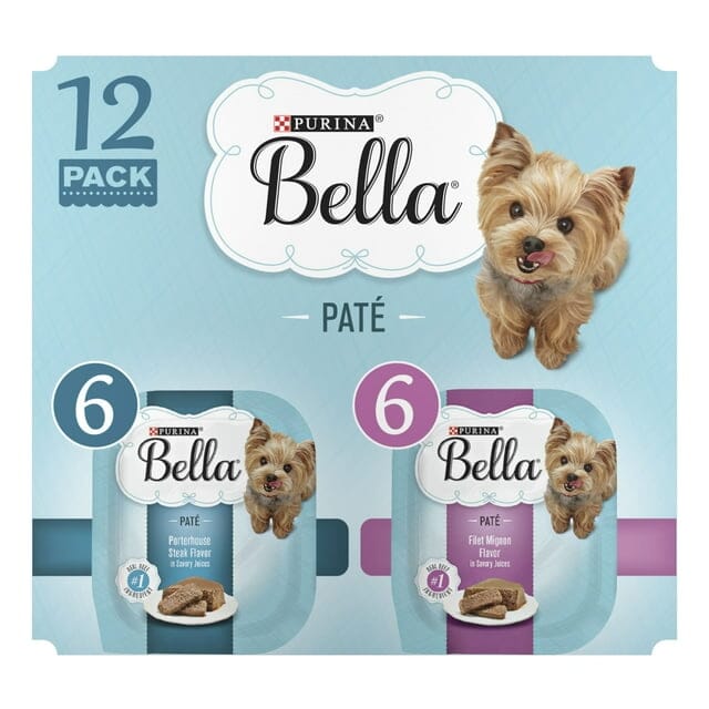 Purina Bella Natural Small Breed Pate Variety Pack Filet Mignon & Porterhouse Steak in Juices Wet Dog Food