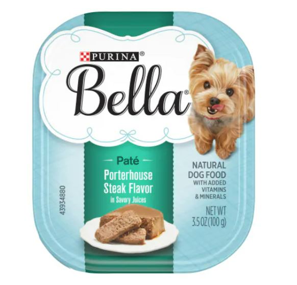 Purina Bella Porterhouse Steak Pate with Minerals Small-Breed Wet Dog Food Trays - 3.5 Oz - Case of 12