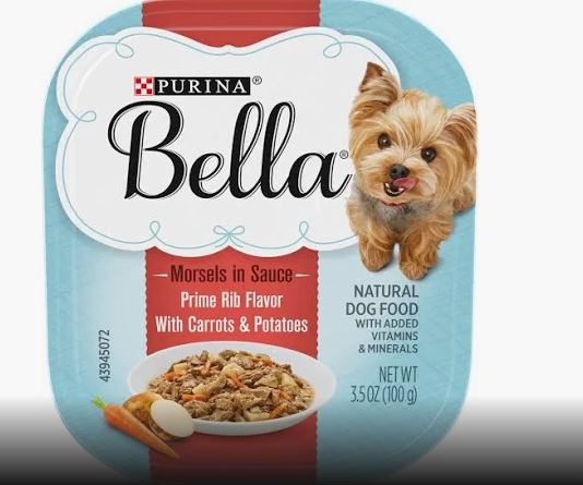 Purina Bella Prime Rib Beef Morsals in Sauce Wet Dog Food Trays - 3.5 Oz - Case of 12