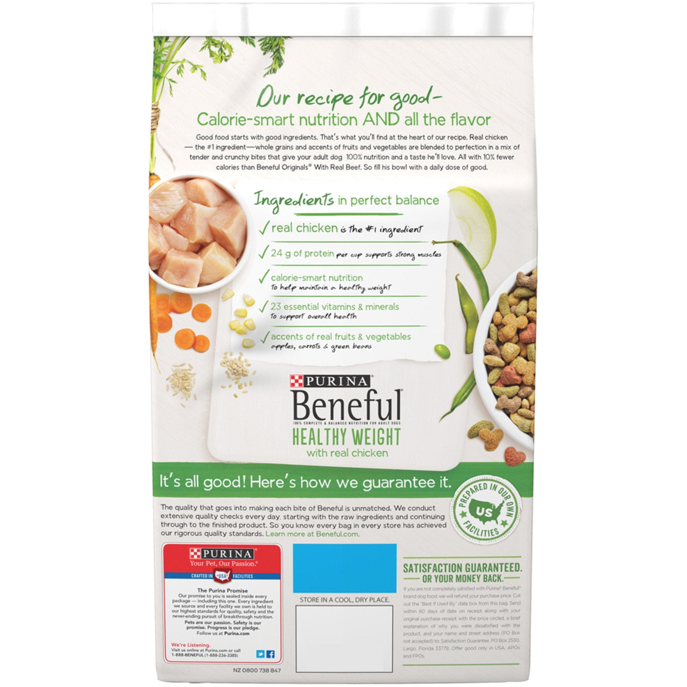 Purina Beneful Healthy Weight Farm-Raised Chicken with Apples Carrots and Beans Dry Dog Food - 14 Lbs  