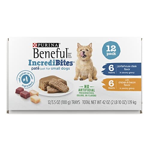 Purina Beneful IncrediBites Filet Mignon in Gravy Pate Small-Breed Wet Dog Food Trays - 3.5 Oz - Case of 12  