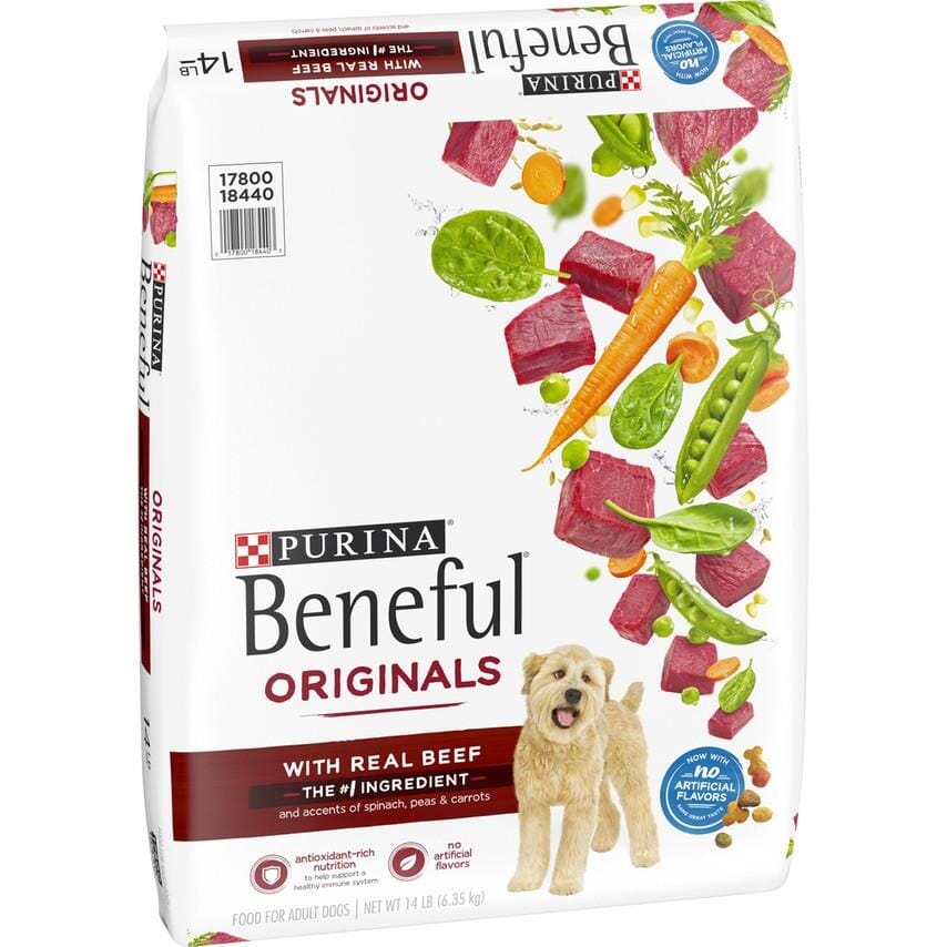 Purina Beneful Originals Farm-Raised Beef with Carrots Peas and Spinach Adult Dry Dog Food - 14 Lbs  