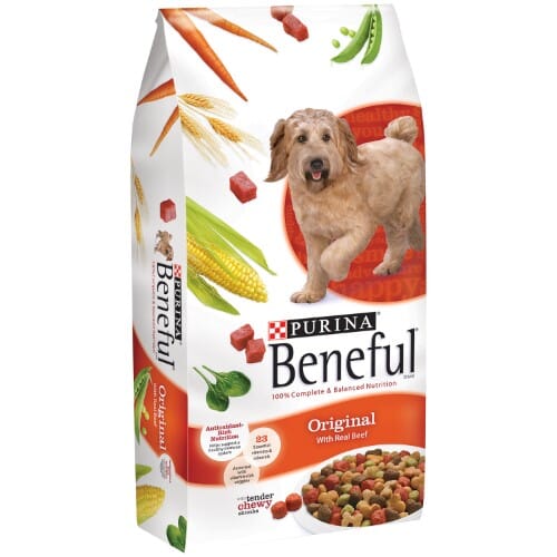 Purina Beneful Originals Farm-Raised Beef with Carrots Peas and Spinach Adult Dry Dog Food - 3.5 Lbs - Case of 4