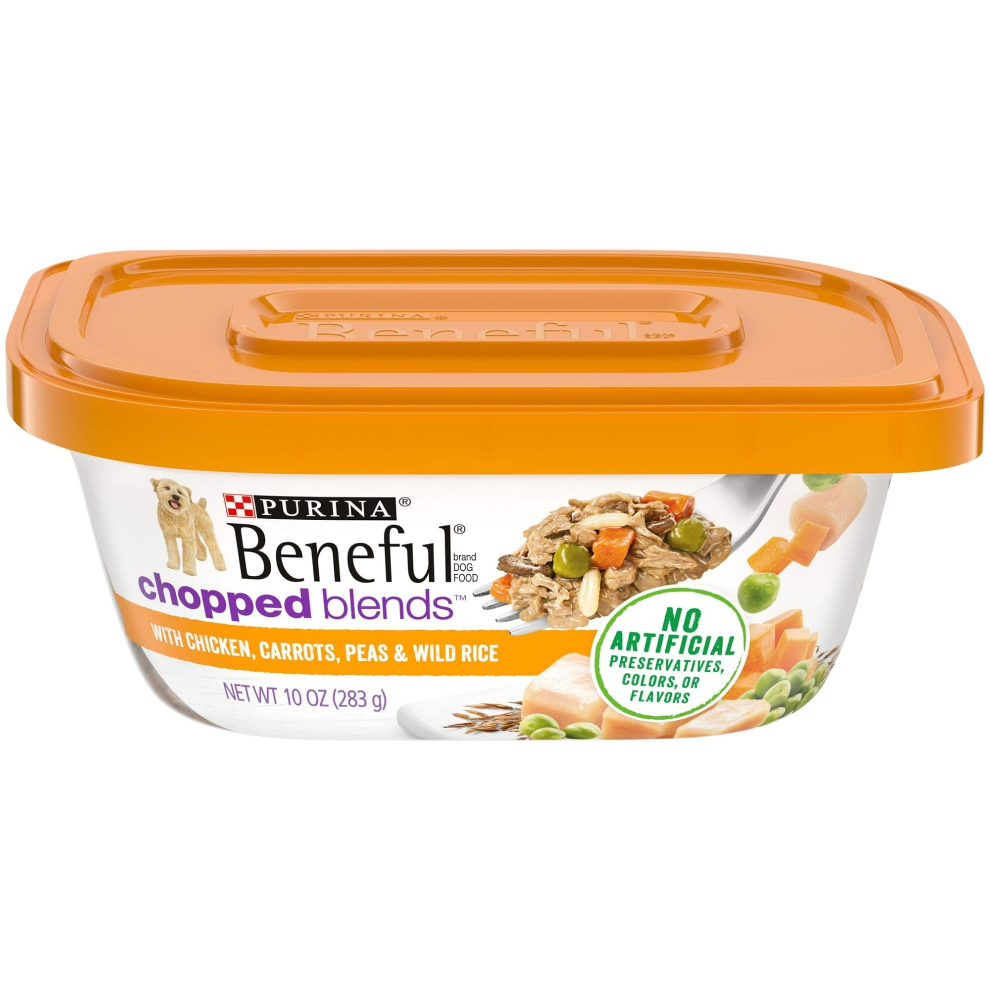 Purina Beneful Prepared Meals Chopped Blends Chicken Carrots and Peas Wet Dog Food Trays - 10 Oz - Case of 8