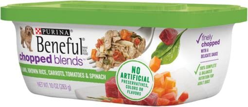 Purina Beneful Prepared Meals Chopped Blends Lamb Carrots Spinach and Tomatoes Wet Dog Food Trays - 10 Oz - Case of 8  