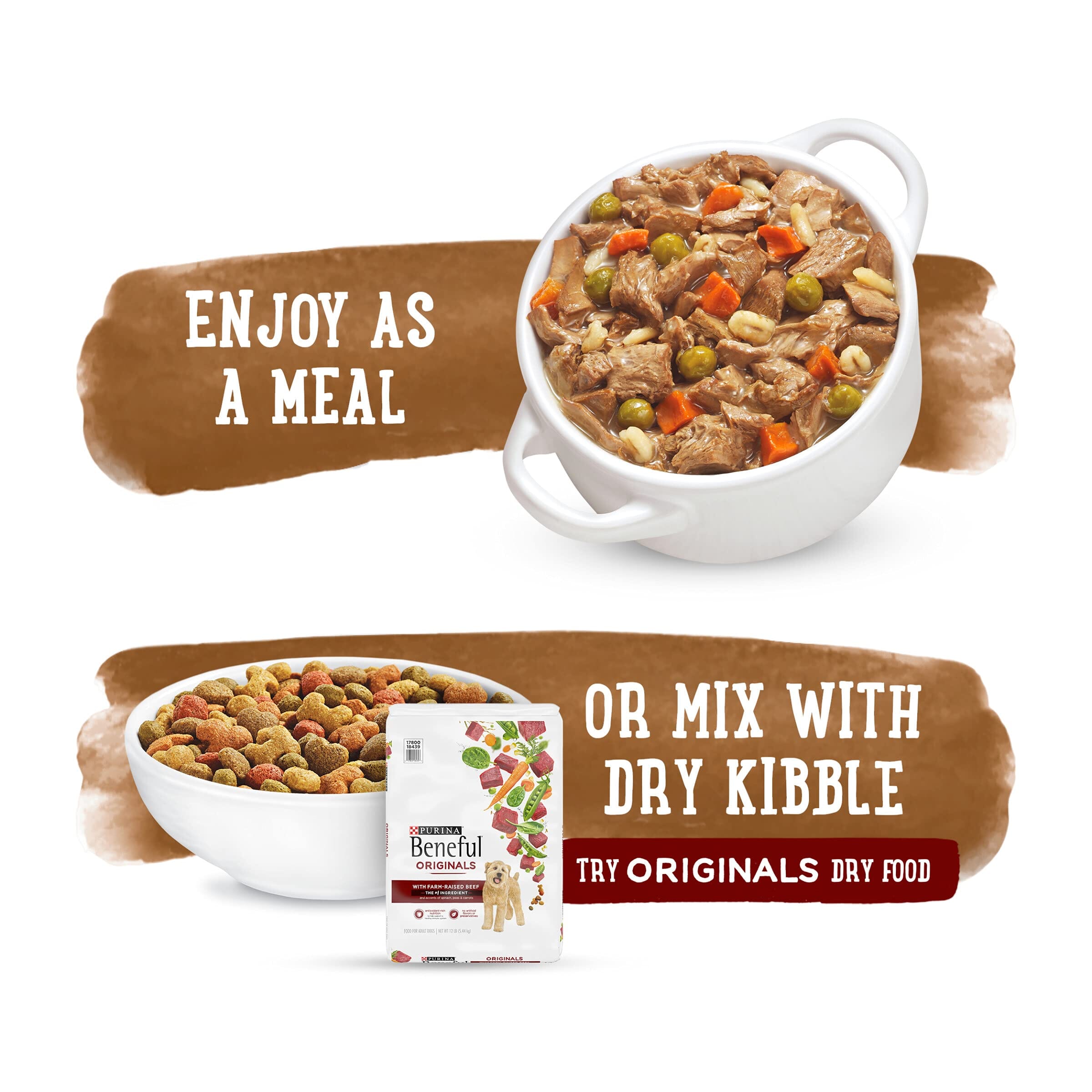 Purina Beneful Prepared Meals Lamb Chicken and Beef Stew Wet Dog Food Trays - Variety Pack - 10 Oz - Case of 6 - 2 Pack  