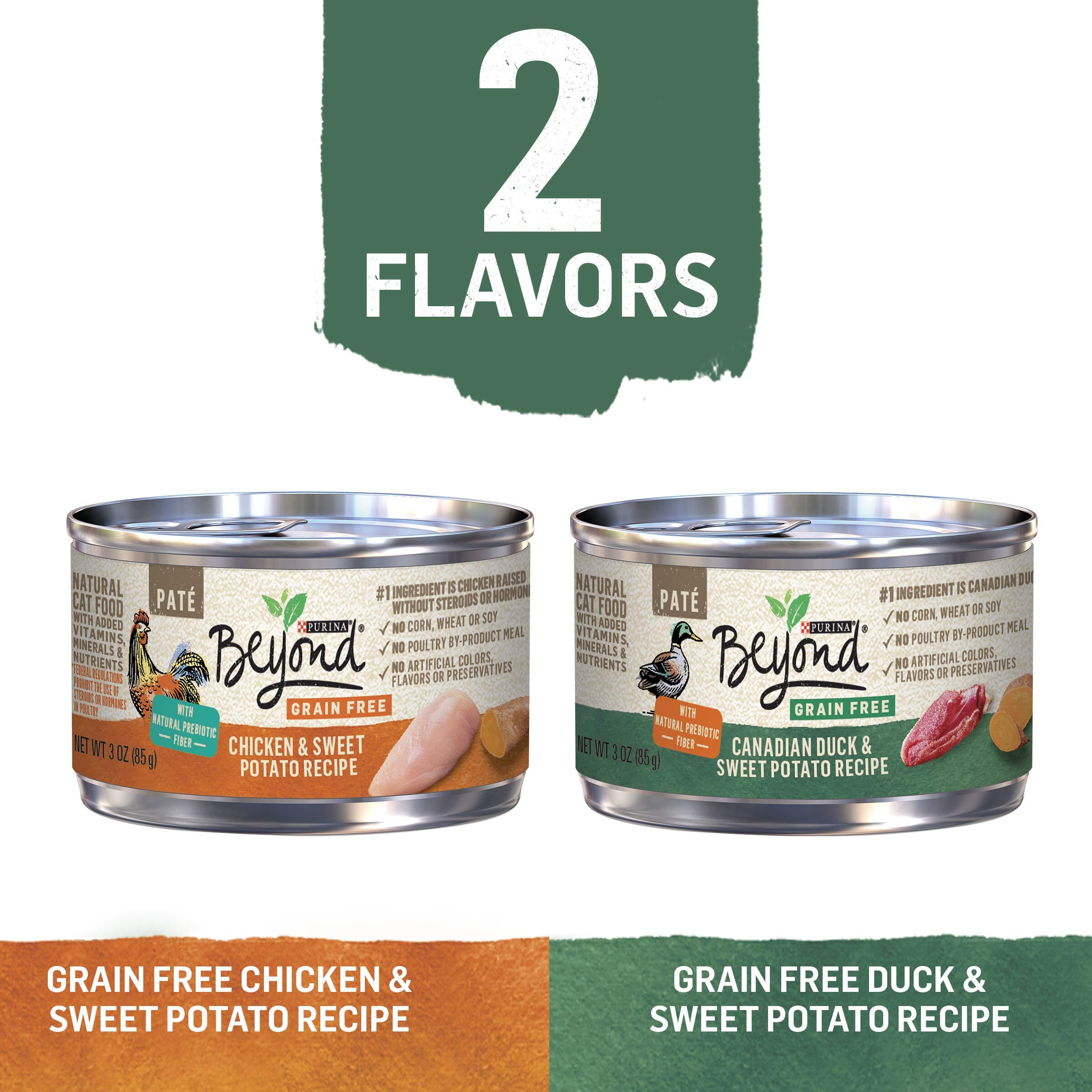 Purina Beyond Grain-Free Chicken and Duck with Sweet Potato Canned Cat Food - Variety Pack - 3 Oz - Case of 12 - 2 Pack  