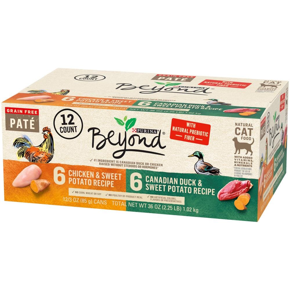 Purina Beyond Grain-Free Chicken and Duck with Sweet Potato Canned Cat Food - Variety Pack - 3 Oz - Case of 12 - 2 Pack  