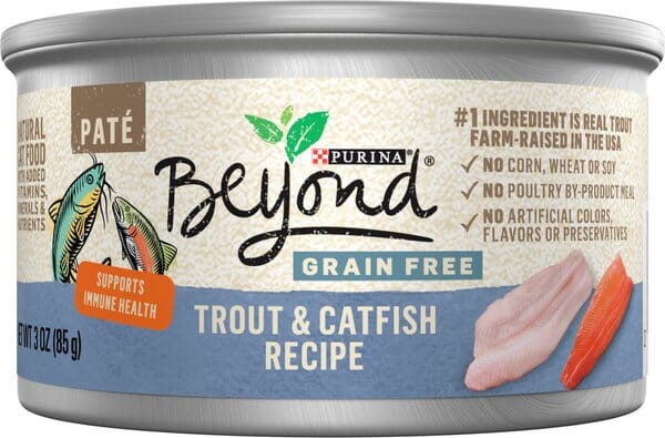 Purina Beyond Grain-Free Trout and Catfish Pate Canned Cat Food - 3 Oz - Case of 12