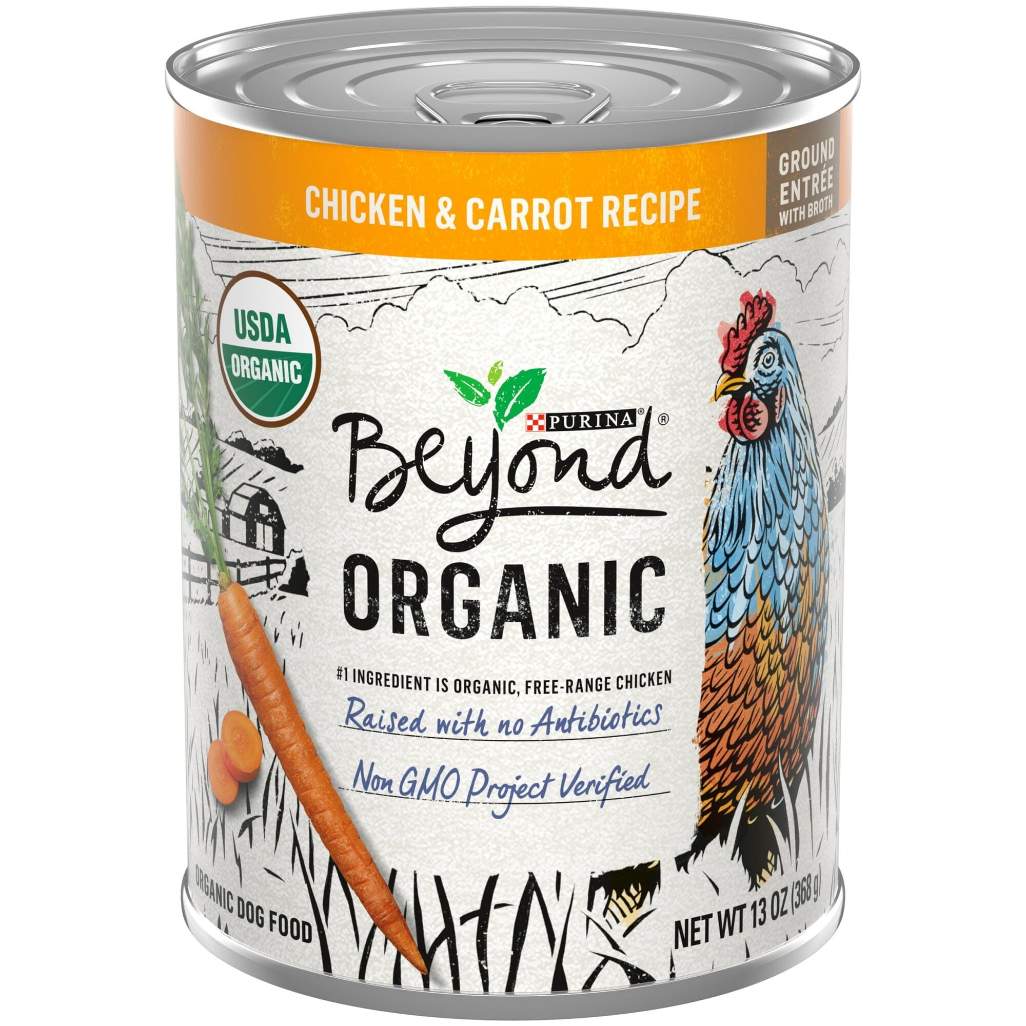 Purina Beyond Organic Chicken and Carrots with Broth Adult Entrée Canned Dog Food - 13 Oz - Case of 12