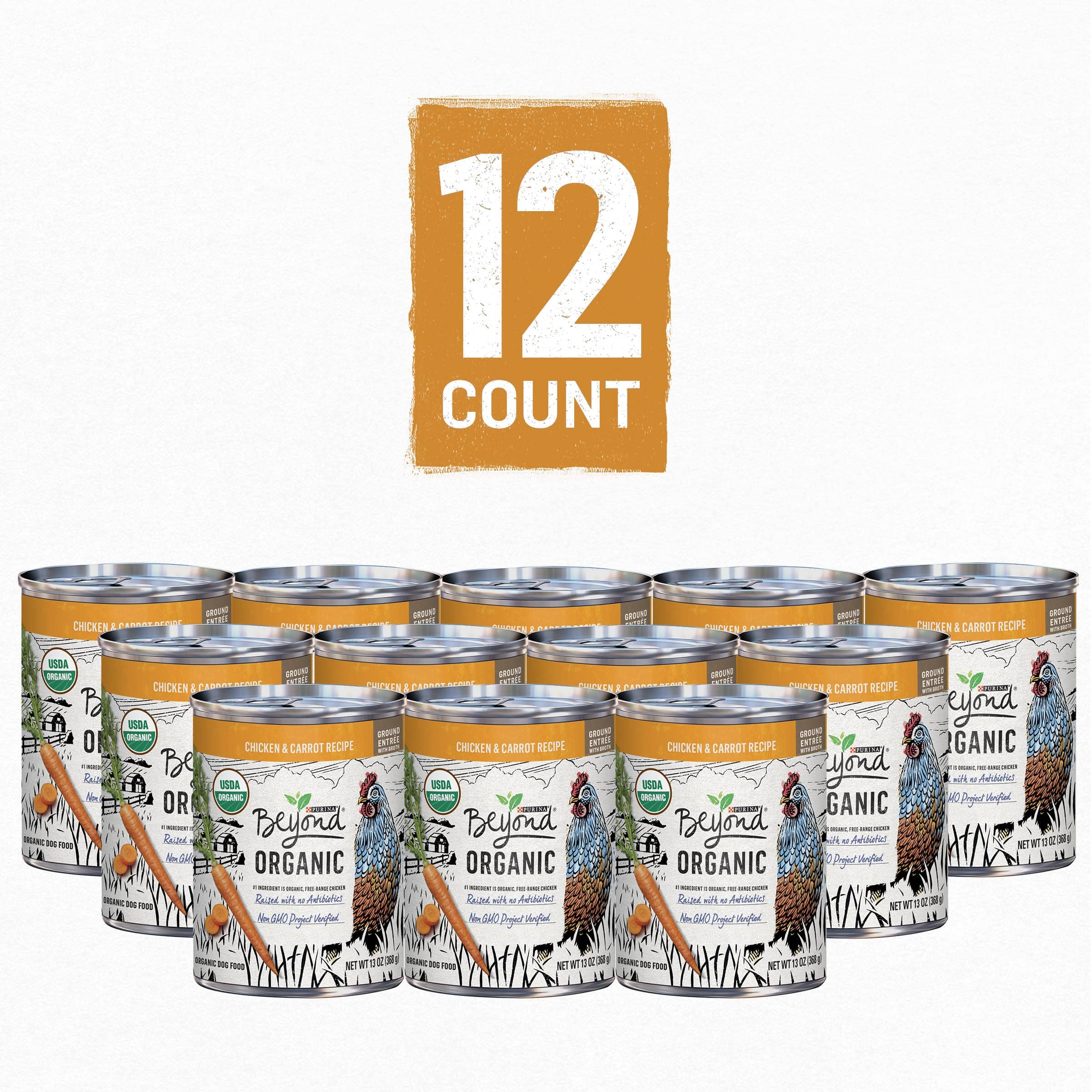 Purina Beyond Organic Chicken and Carrots with Broth Adult Entrée Canned Dog Food - 13 Oz - Case of 12  