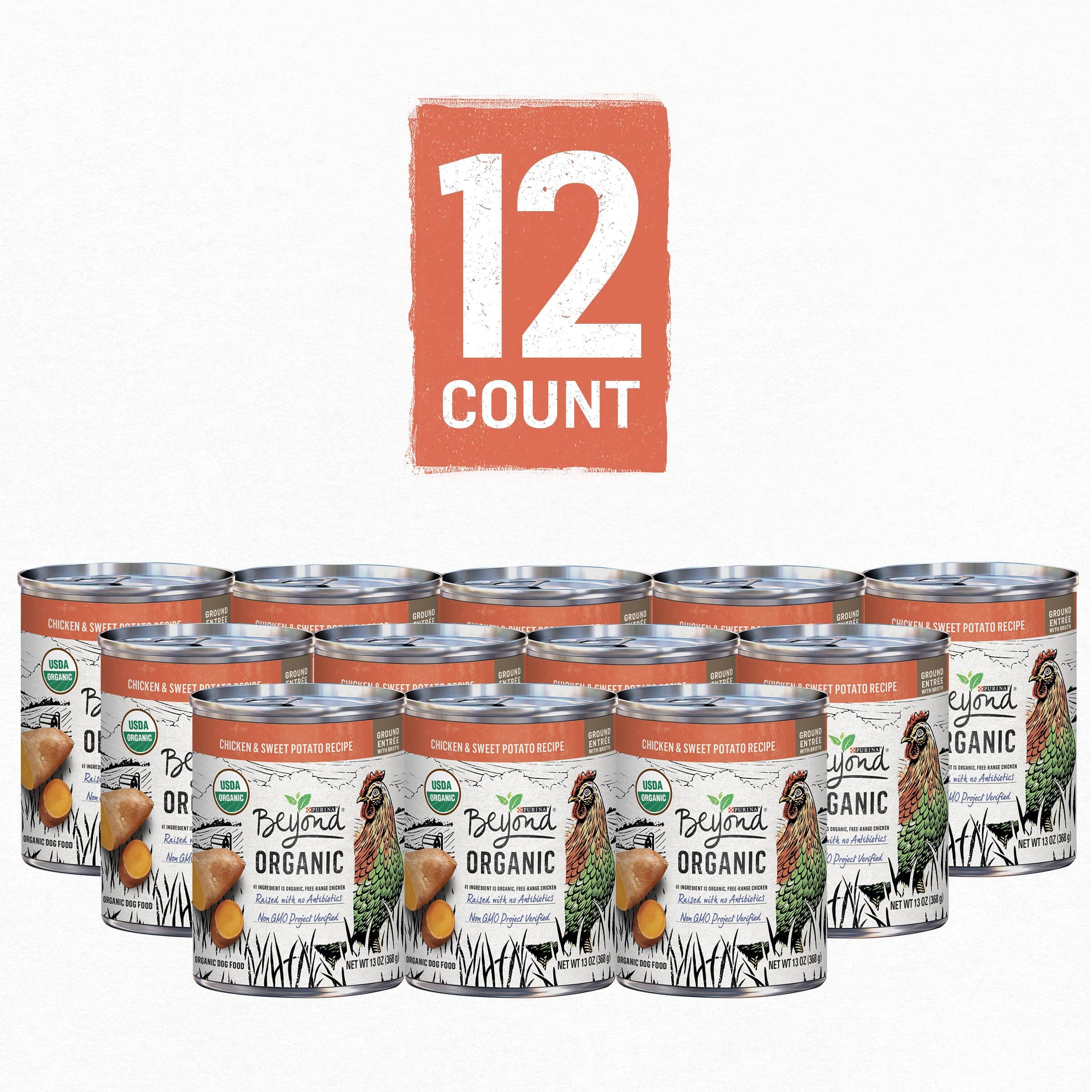 Purina Beyond Organic Chicken and Sweet Potato with Broth Adult Canned Dog Food - 13 Oz - Case of 12  