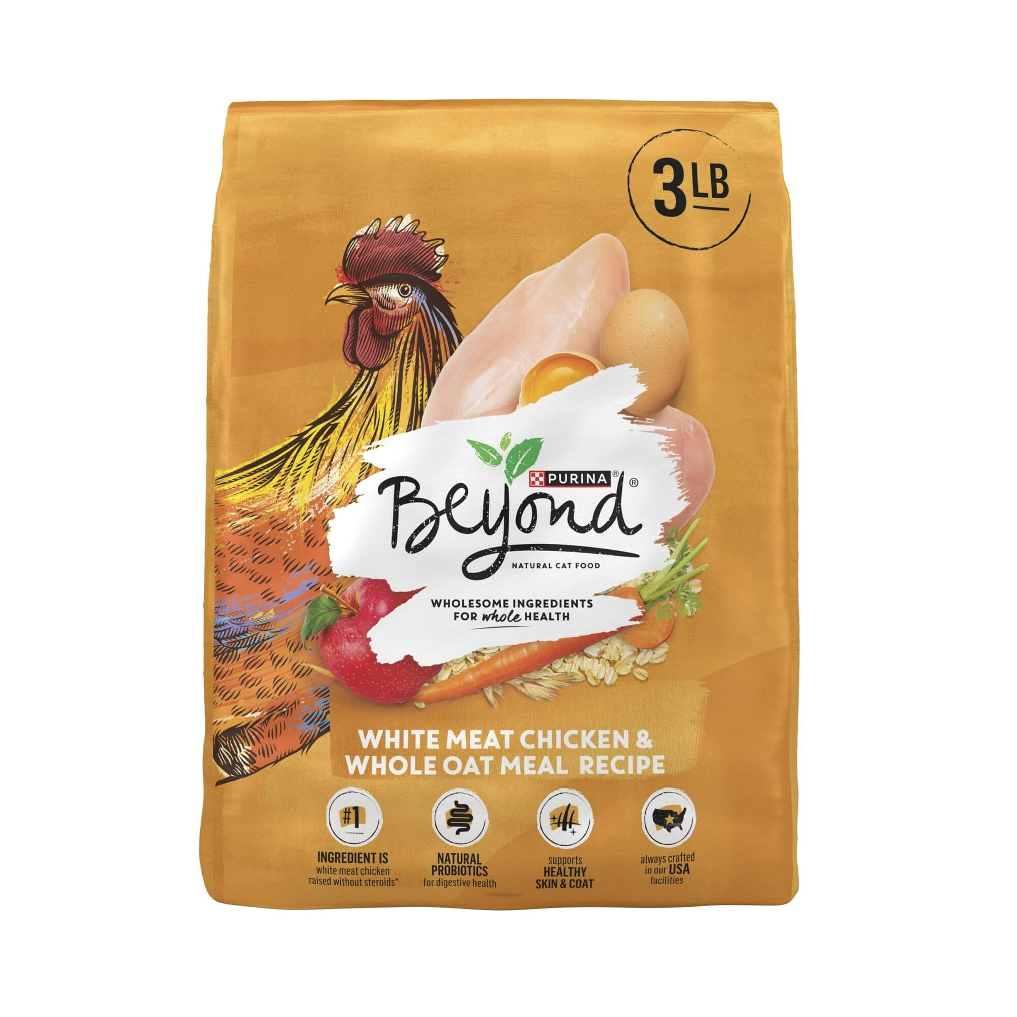 Purina Beyond Simply White Meat Chicken and Oatmeal with Apples Dry Cat Food - 3 Lbs - Case of 4
