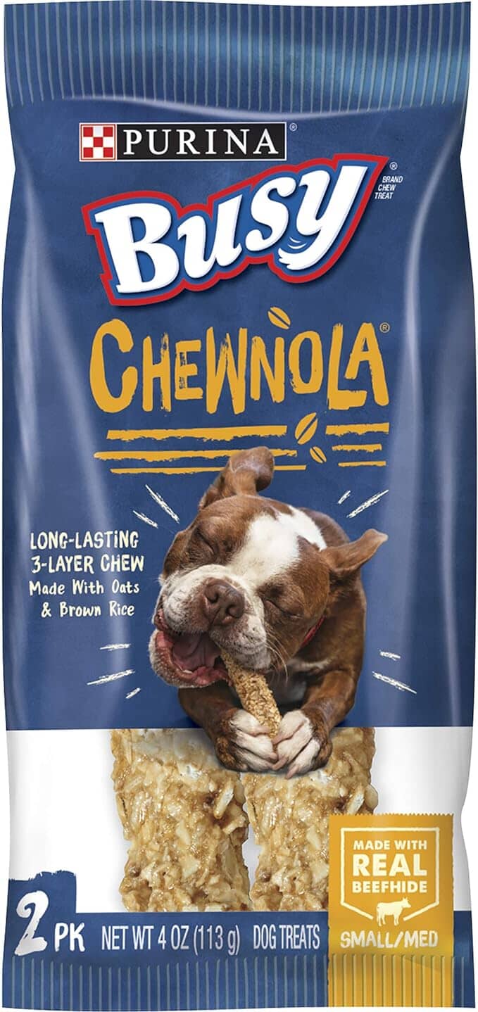 Purina Busy Bone Chewnola with Oats and Brown Rice Hard Chews Dog Treats - 4 Oz - Case of 12