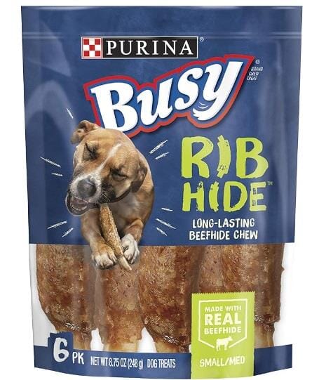 Purina Busy Bone Jerky Wraps Ribhide Rawhide Dog Treats - 8.75 Oz - Case of 5  