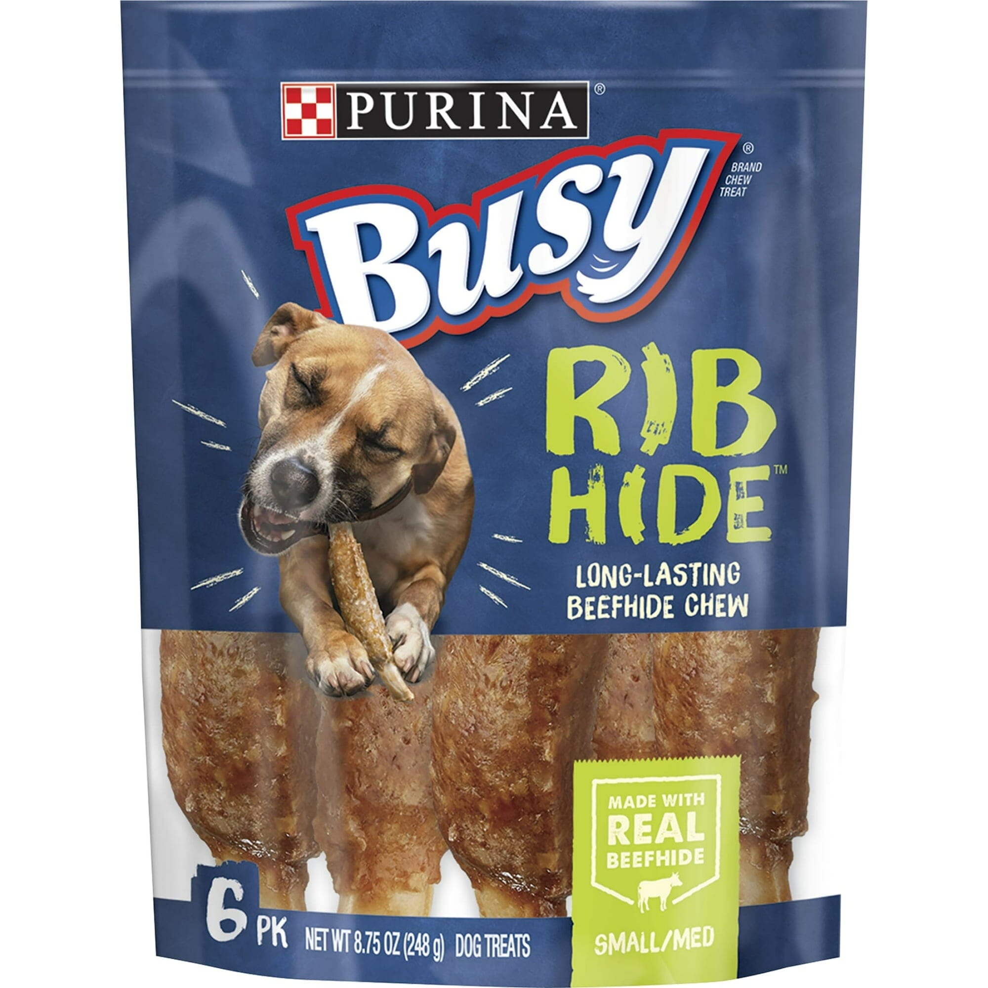 Purina Busy Bone Jerky Wraps Ribhide Rawhide Dog Treats - 8.75 Oz - Case of 5