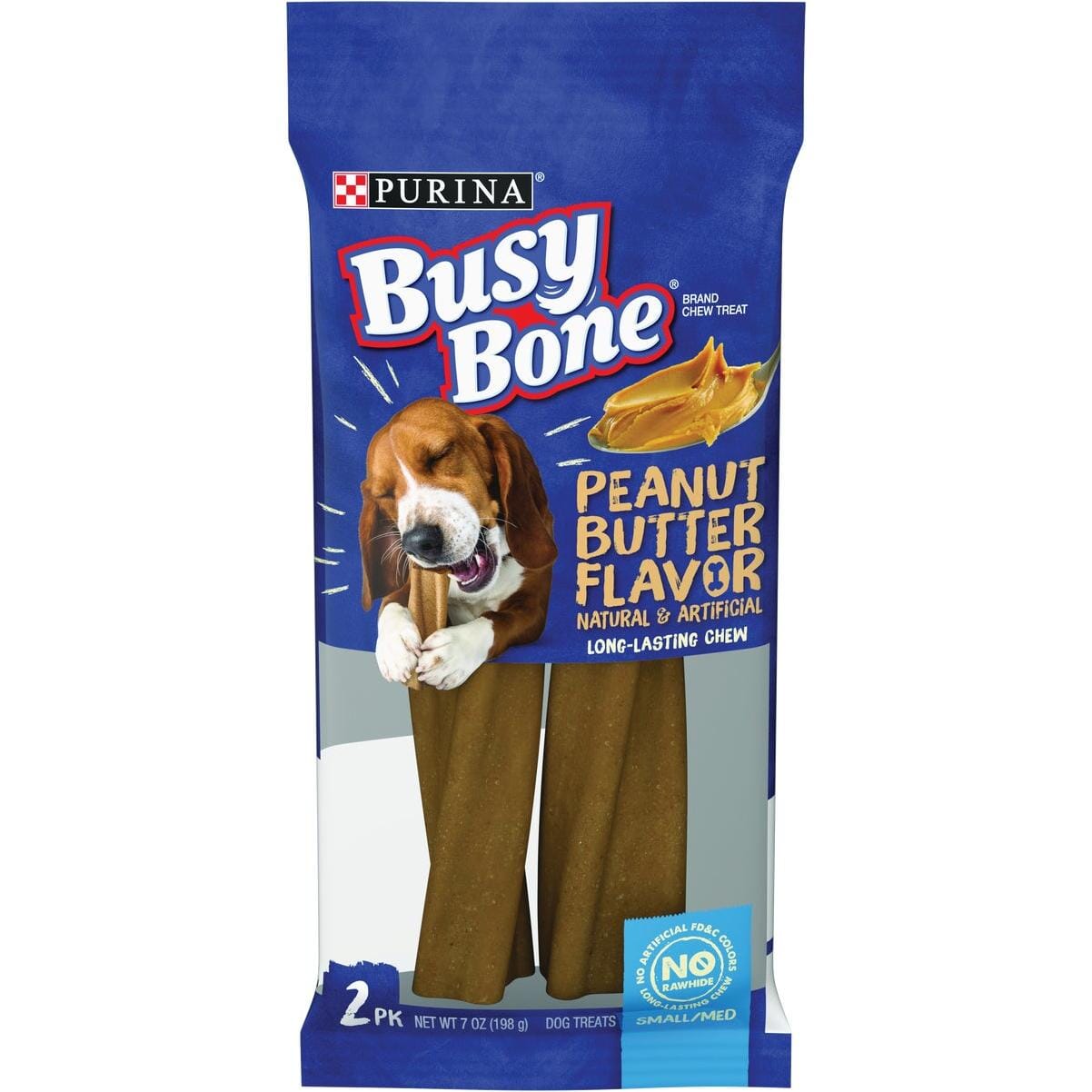 Purina Busy Bone Peanut Butter Flavor Hard Chews Dog Treats - Small/Medium - 7 Oz - Case of 6  