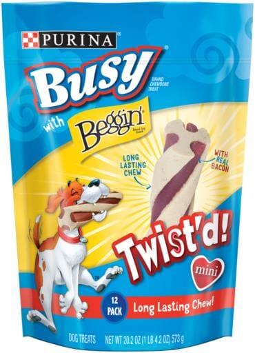 Purina Busy Bone with Beggin' Twist'd Bacon Flavor Chewy Dog Treats - Mini - 20.2 Oz - Case of 4  