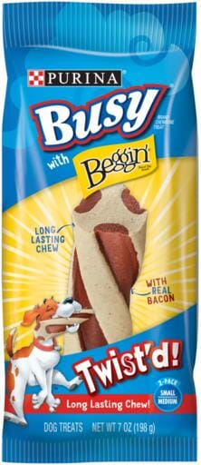 Purina Busy Bone with Beggin' Twist'd Bacon Flavor Chewy Dog Treats - Small/Medium - 7 Oz - Case of 6  