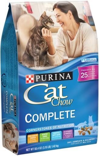 Purina Cat Chow Complete with Chicken Adult Dry Cat Food - 3.15 Lbs - Case of 4  