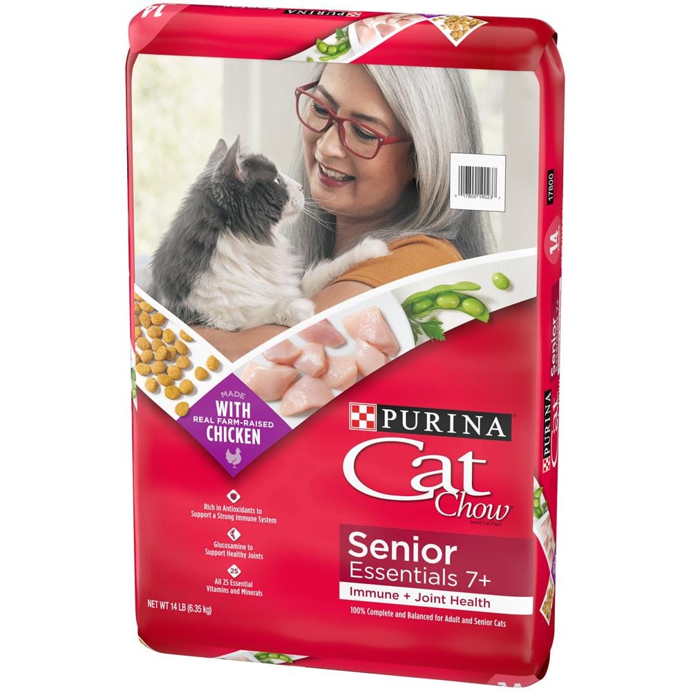 Purina Cat Chow Immune and Joint Support Chicken Adult Senior 7+ Dry Cat Food - 14 Lbs  