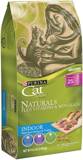 Purina Cat Chow Naturals Chicken and Turkey with Vitamins and Minerals Indoor Dry Cat Food - 6.3 Lbs - Case of 4  