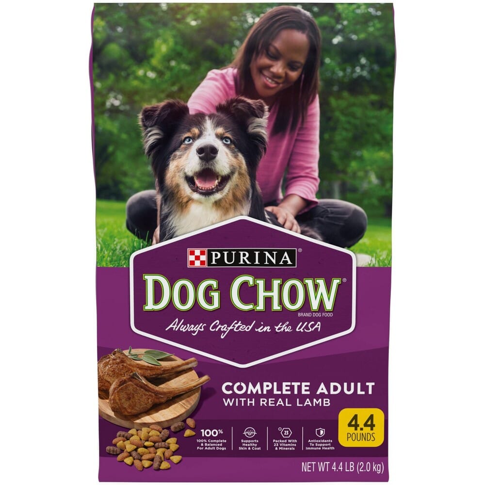 Purina Dog Chow Complete and Balanced Lamb Flavor Adult Dry Dog Food - 4 Lbs - Case of 4  