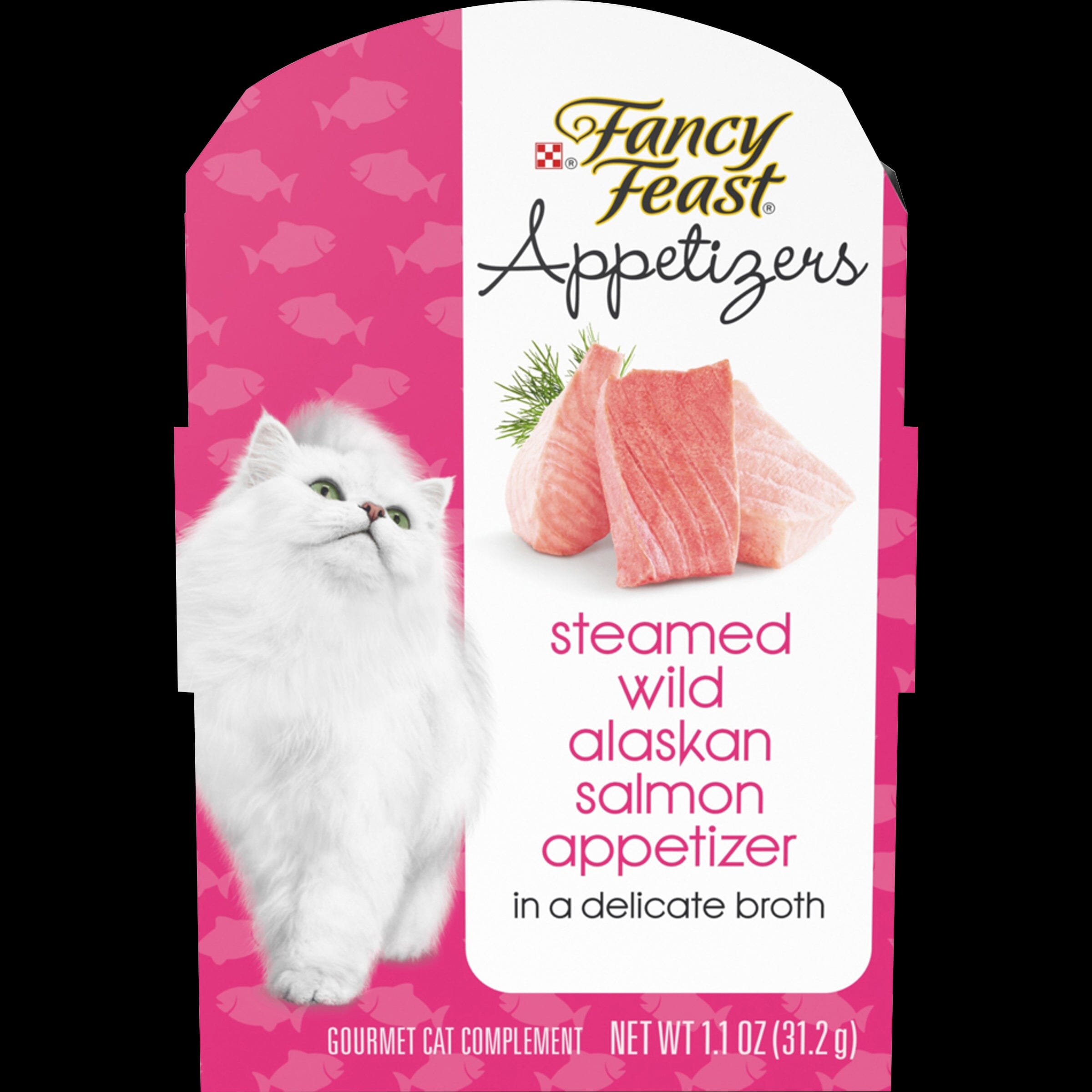 Purina Fancy Feast Appetizers Grain-Free Alaskan Salmon Wet Cat Food and Topper Pouch - 1.1 Oz - Case of 10  