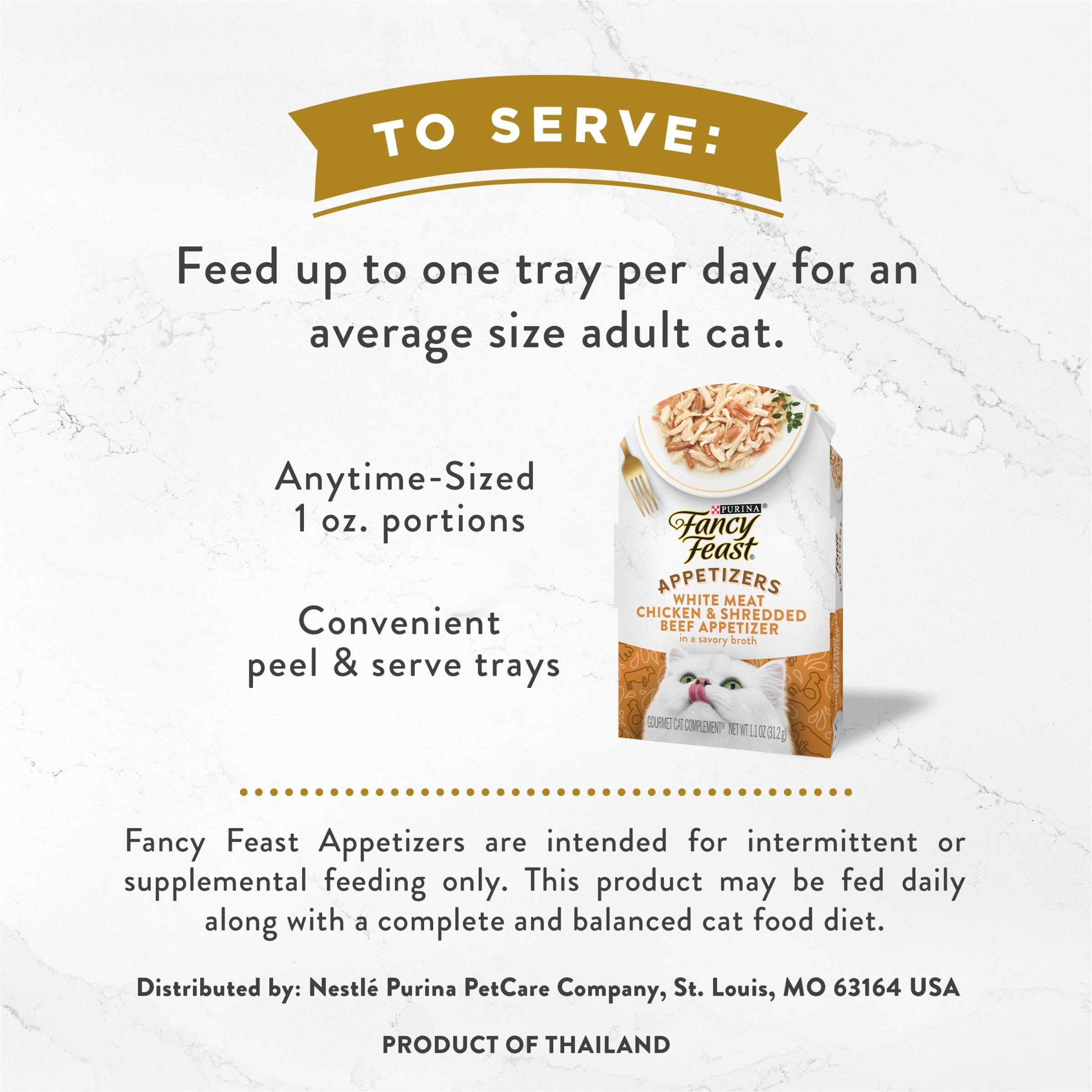 Purina Fancy Feast Appetizers Grain-Free Chicken and Beef Wet Cat Food and Topper Pouch - 1.1 Oz - Case of 10  