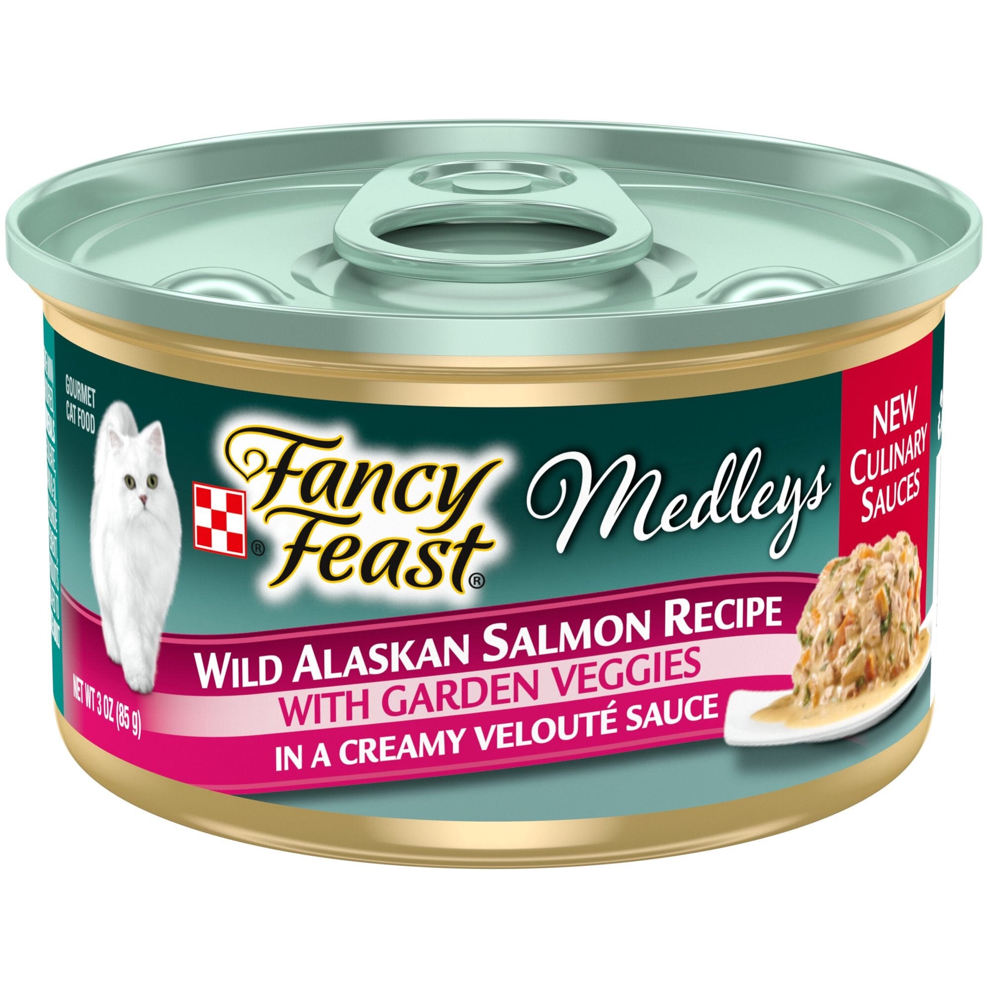 Purina Fancy Feast Classic Medley's High-Protein Salmon Carrots and Spinach Canned Cat Food - 3 Oz - Case of 24  