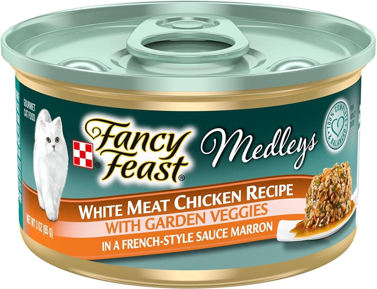 Purina Fancy Feast Classic Medley's High-Protein White Meat Chicken and Veggie Canned Cat Food - 3 Oz - Case of 24  