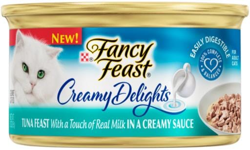 Purina Fancy Feast Creamy Delights Tuna with Real Milk in Cream Sauce Canned Cat Food - 3 Oz - Case of 24  