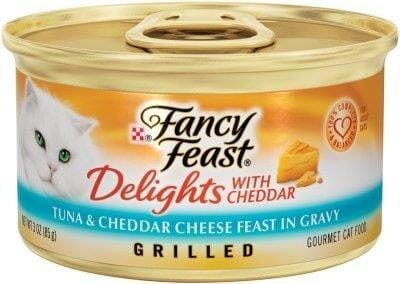 Purina Fancy Feast Delights Grilled Tuna and Chedder Cheese in Gravy Canned Cat Food - 3 Oz - Case of 24  