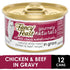 Purina Fancy Feast Gourmet Naturals Chicken Beef in Gravy Canned Cat Food - 3 Oz - Case of 12  