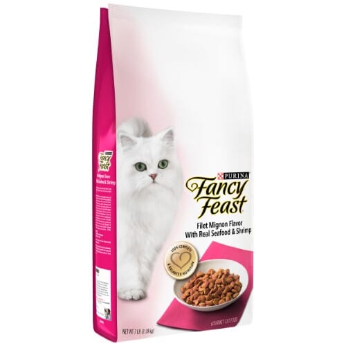 Purina Fancy Feast Gourmet Naturals Filet Mignon with Seafood and Shrimp Dry Cat Food - 7 Lbs - Case of 4  